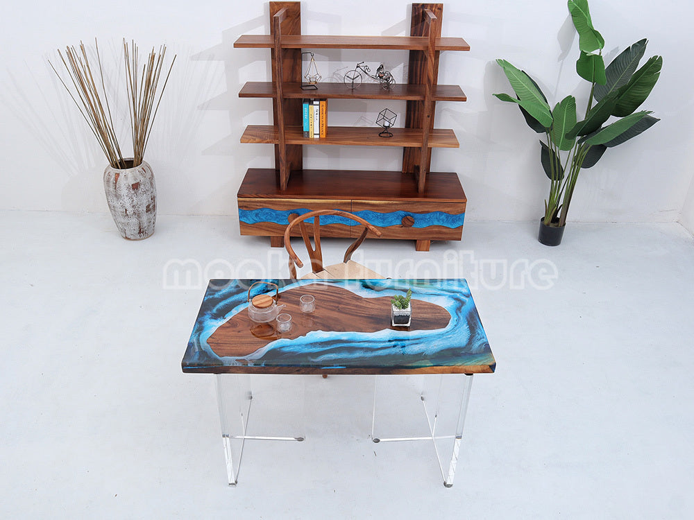 Resin Wood Table - MOOKAFURNITURE