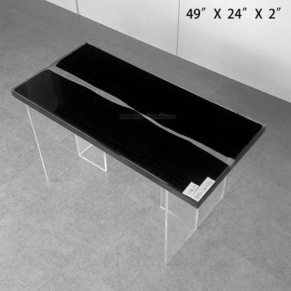 Resin Wood Dining Table - MOOKAFURNITURE