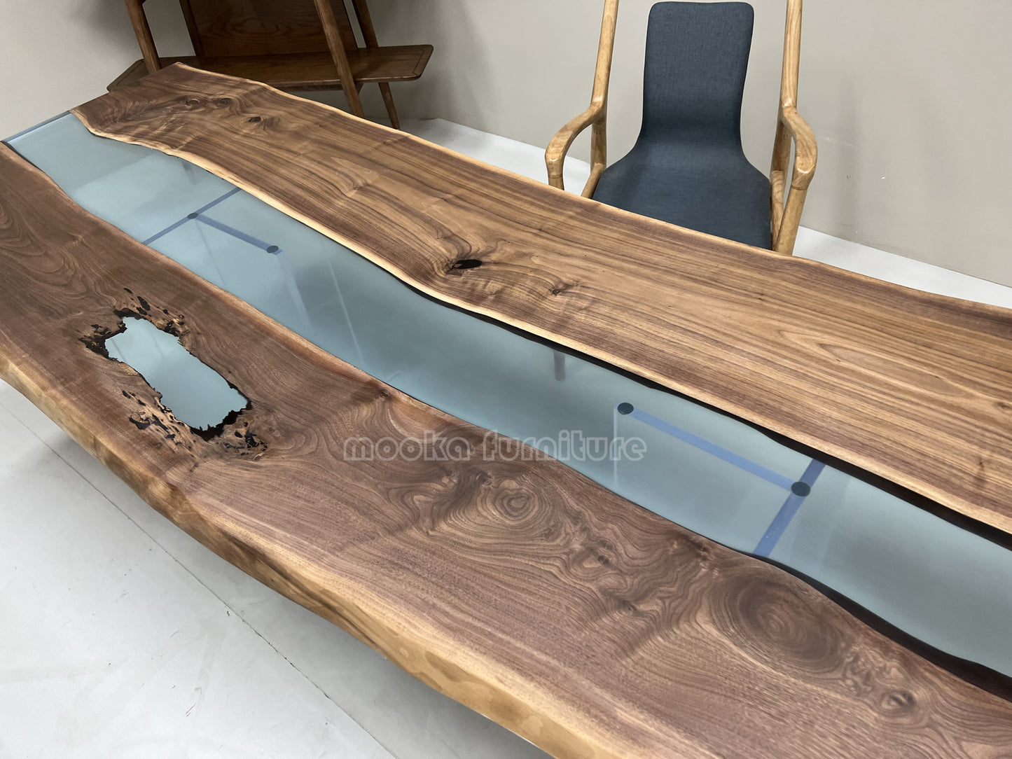 Resin Wood Dining Table - MOOKAFURNITURE