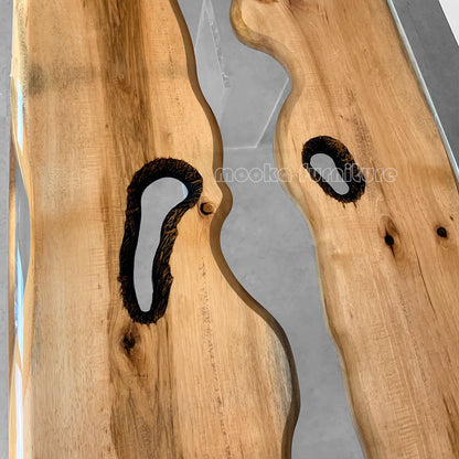 Resin Wood Dining Table - MOOKAFURNITURE