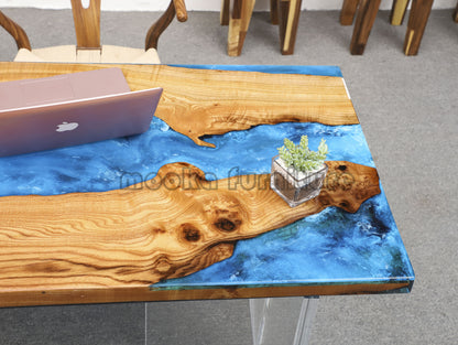 Resin Wood Table - MOOKAFURNITURE