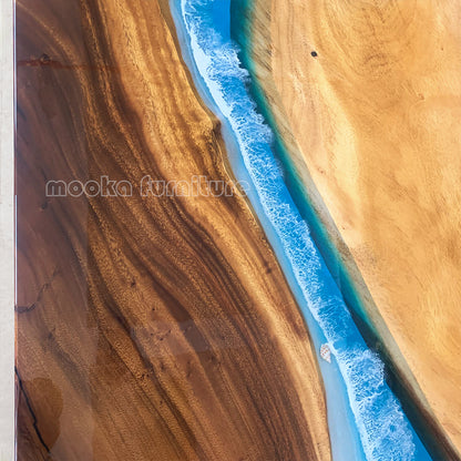 Resin Wood Dining Table - MOOKAFURNITURE