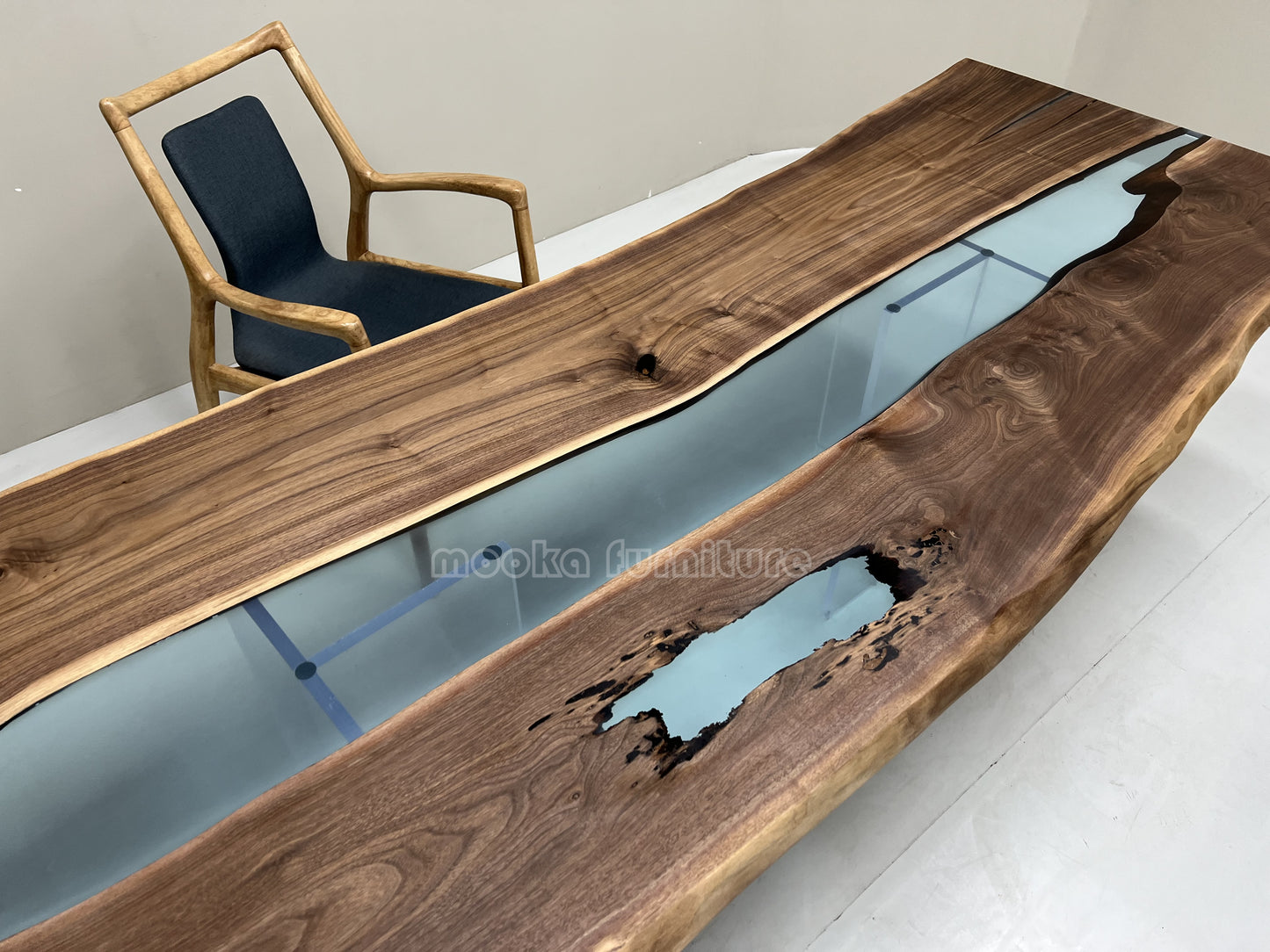 Resin Wood Dining Table - MOOKAFURNITURE