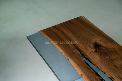 Resin Wood Dining Table - MOOKAFURNITURE