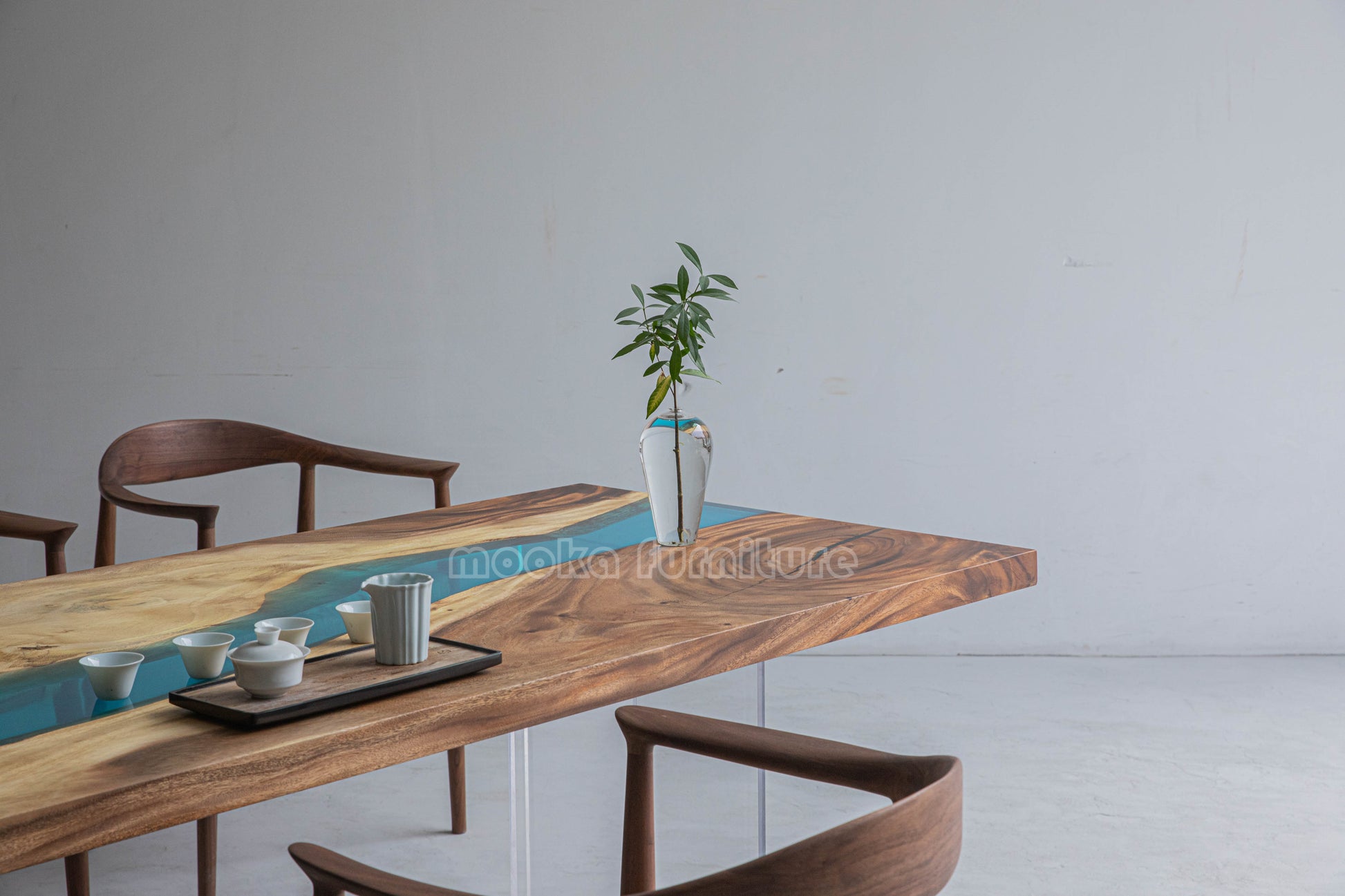 Resin Wood Dining Table - MOOKAFURNITURE