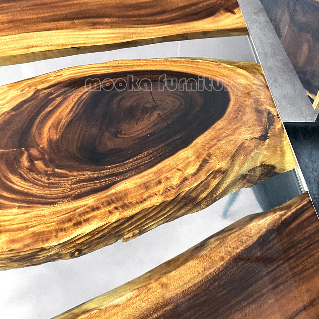 Resin Wood Dining Table - MOOKAFURNITURE