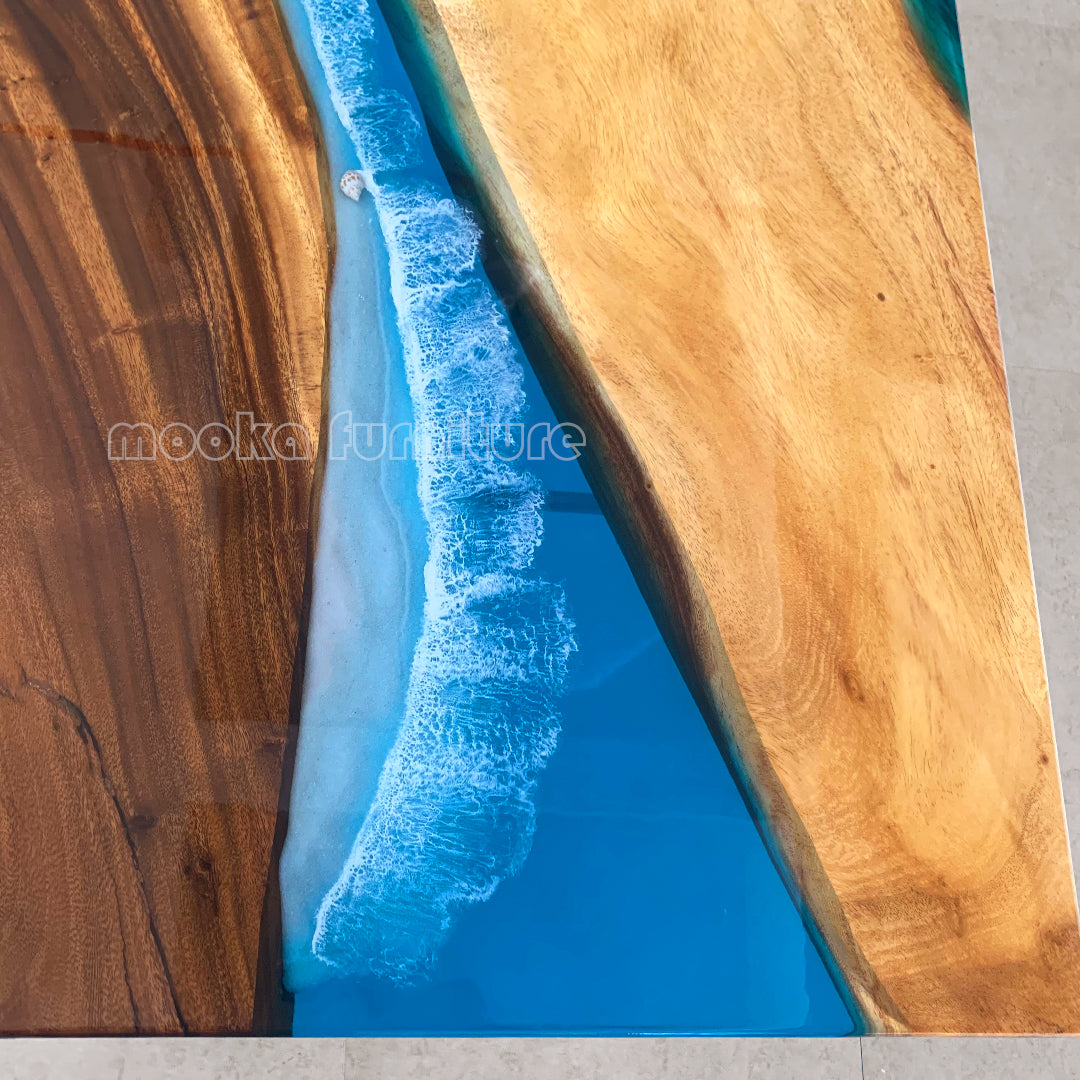 Resin Wood Dining Table - MOOKAFURNITURE