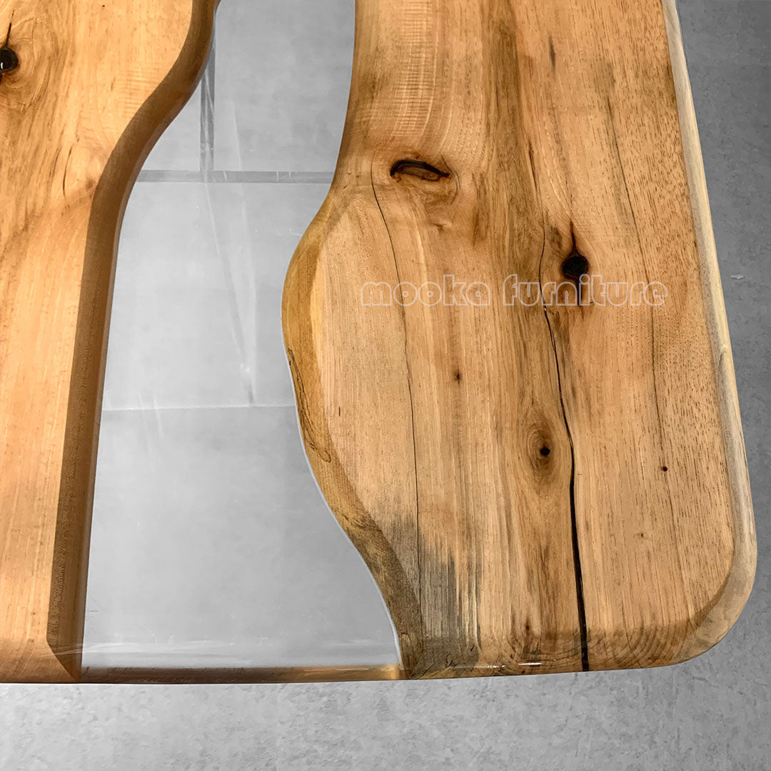 Resin Wood Dining Table - MOOKAFURNITURE