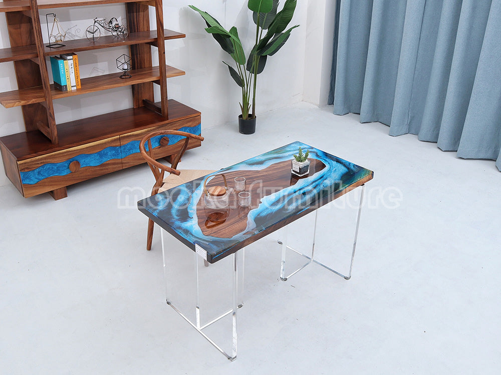 Resin Wood Table - MOOKAFURNITURE