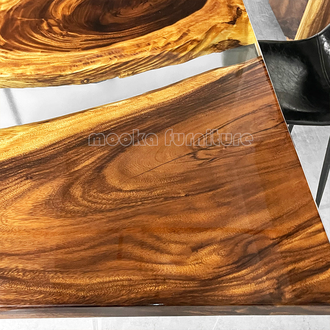 Resin Wood Dining Table - MOOKAFURNITURE