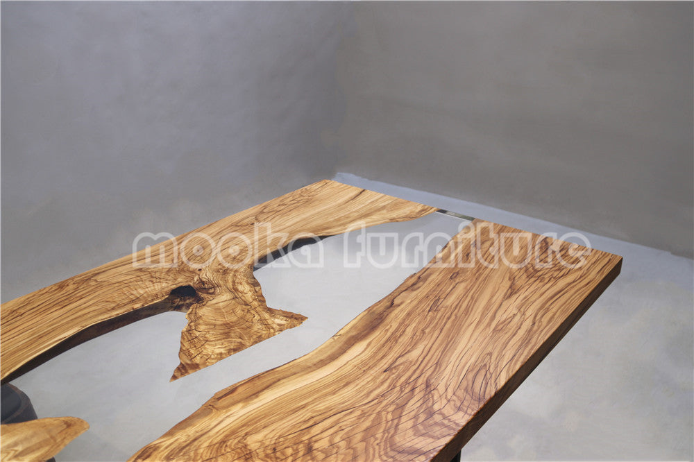 Resin Wood Dining Table - MOOKAFURNITURE