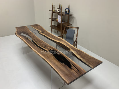 Resin Wood Dining Table - MOOKAFURNITURE