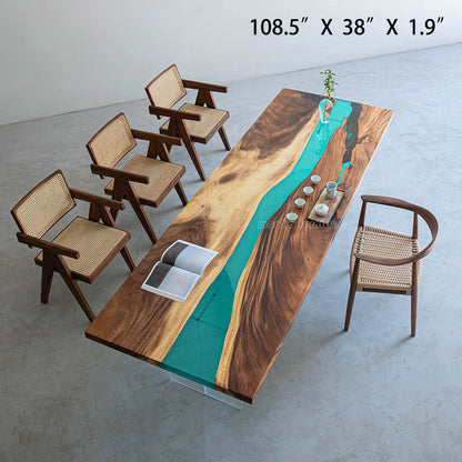 Resin Wood Dining Table - MOOKAFURNITURE