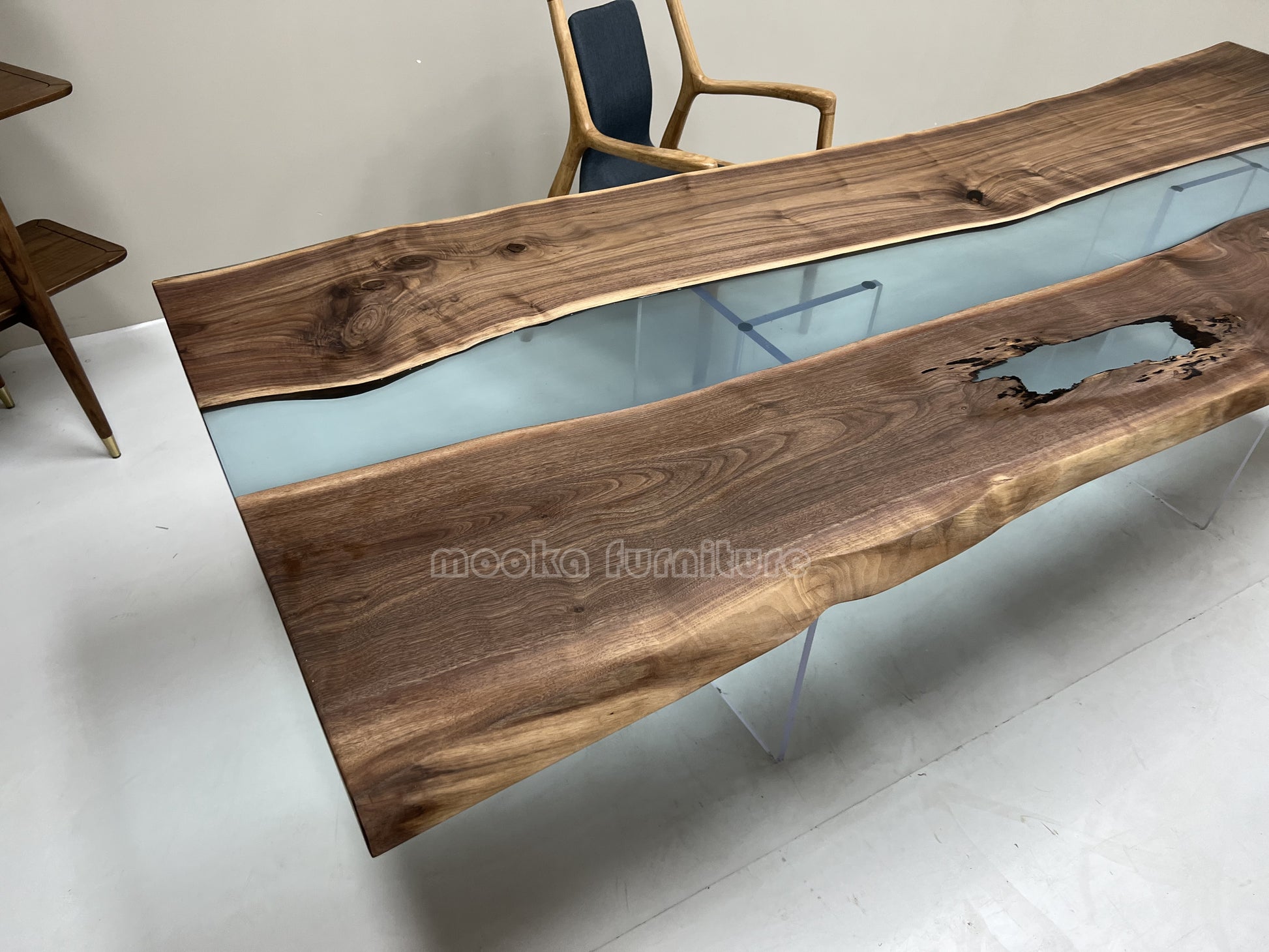 Resin Wood Dining Table - MOOKAFURNITURE