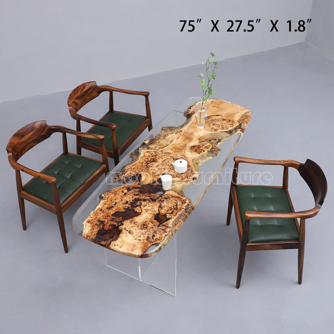 Resin Wood Dining Table - MOOKAFURNITURE