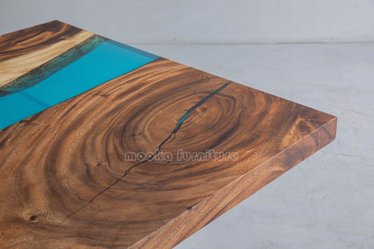 Resin Wood Dining Table - MOOKAFURNITURE