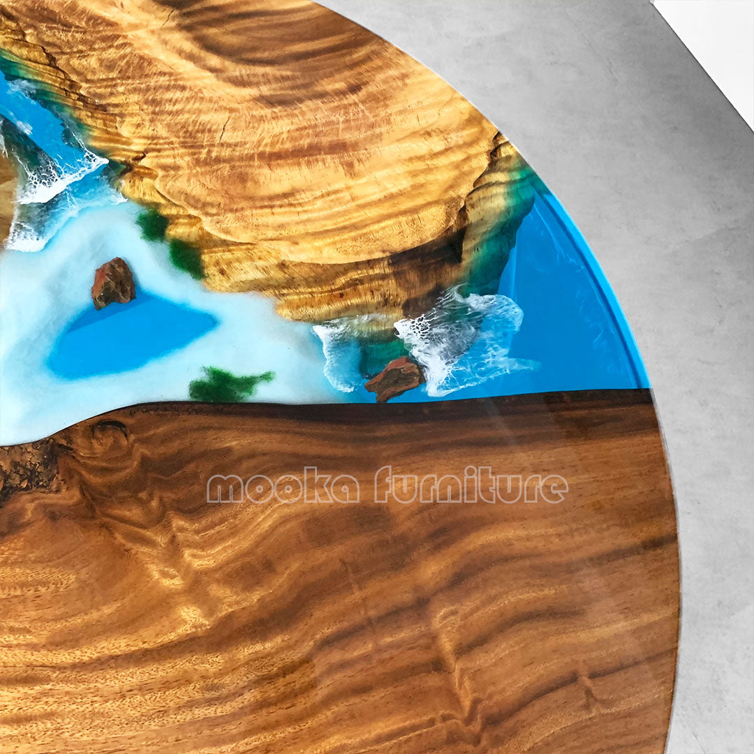 Resin Wood Dining Table - MOOKAFURNITURE