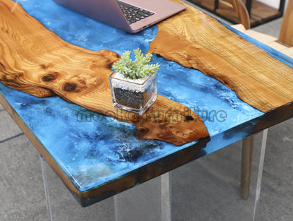 Resin Wood Table - MOOKAFURNITURE