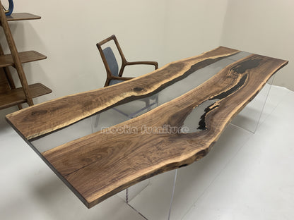 Resin Wood Dining Table - MOOKAFURNITURE