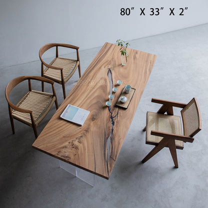 Resin Wood Dining Table - MOOKAFURNITURE