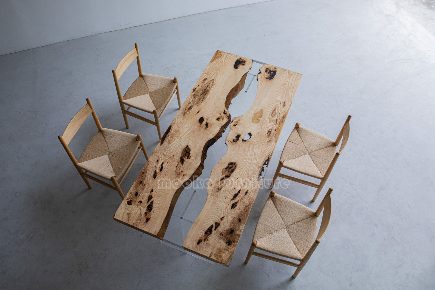 Resin Wood Dining Table - MOOKAFURNITURE