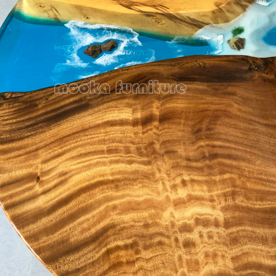 Resin Wood Dining Table - MOOKAFURNITURE