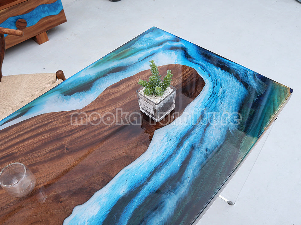 Resin Wood Table - MOOKAFURNITURE