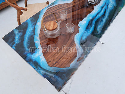 Resin Wood Table - MOOKAFURNITURE