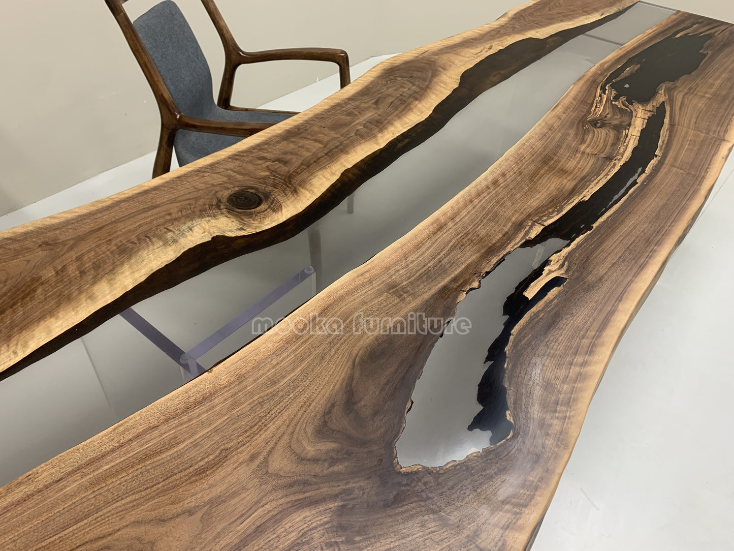 Resin Wood Dining Table - MOOKAFURNITURE