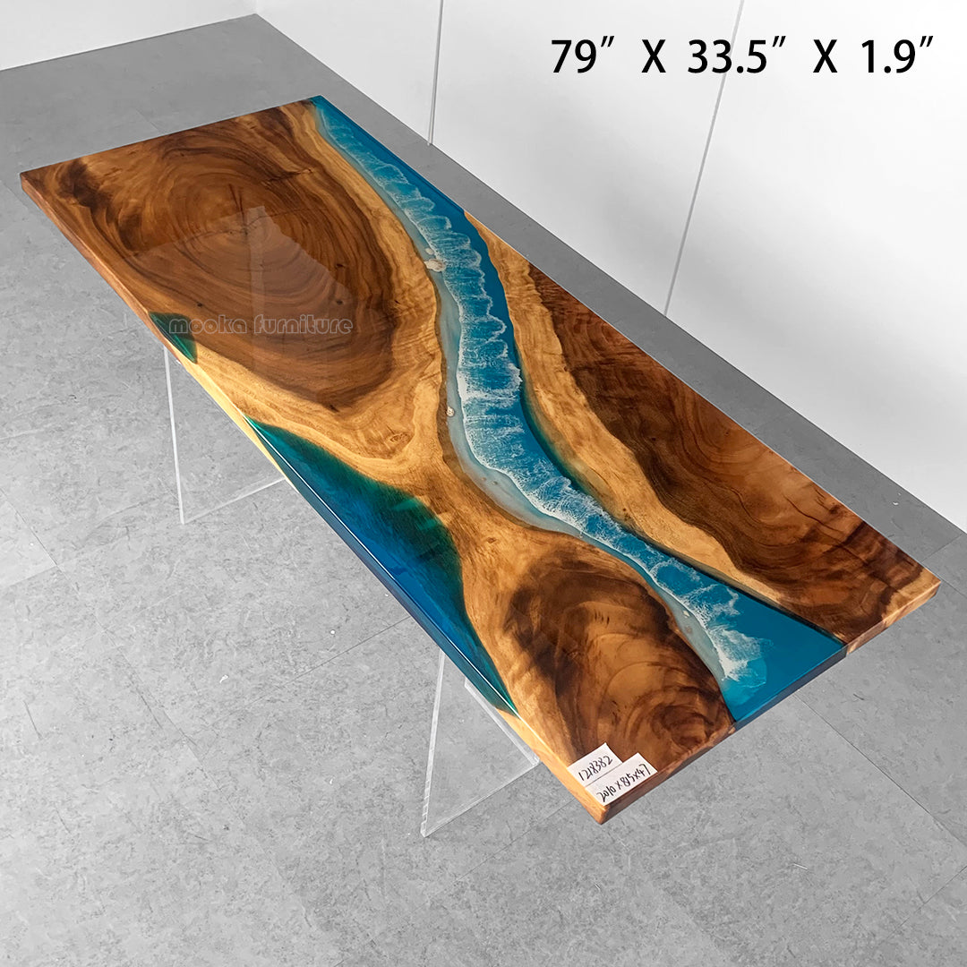 Resin Wood Dining Table - MOOKAFURNITURE