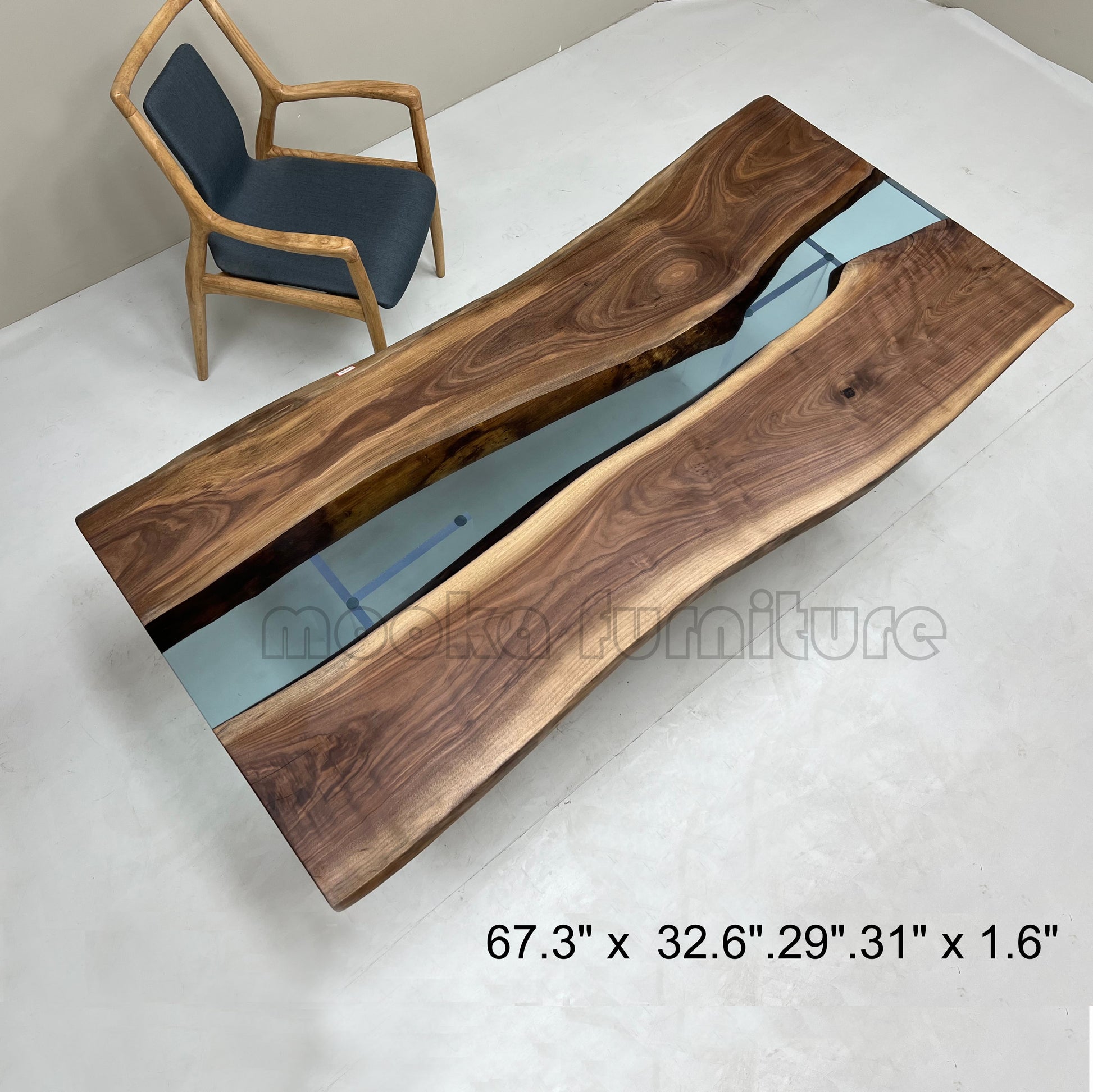 Resin Wood Dining Table - MOOKAFURNITURE