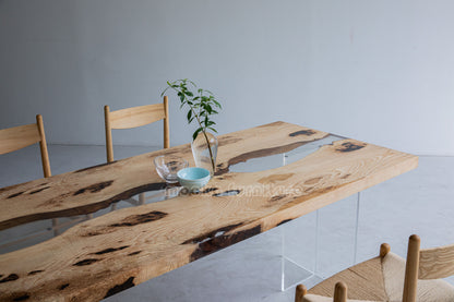 Resin Wood Dining Table - MOOKAFURNITURE