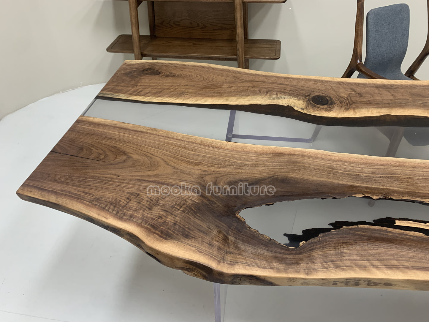 Resin Wood Dining Table - MOOKAFURNITURE