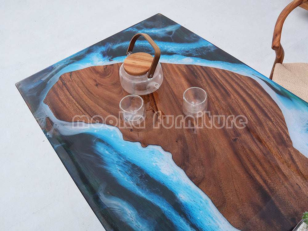 Resin Wood Table - MOOKAFURNITURE