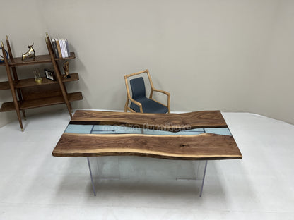 Resin Wood Dining Table - MOOKAFURNITURE