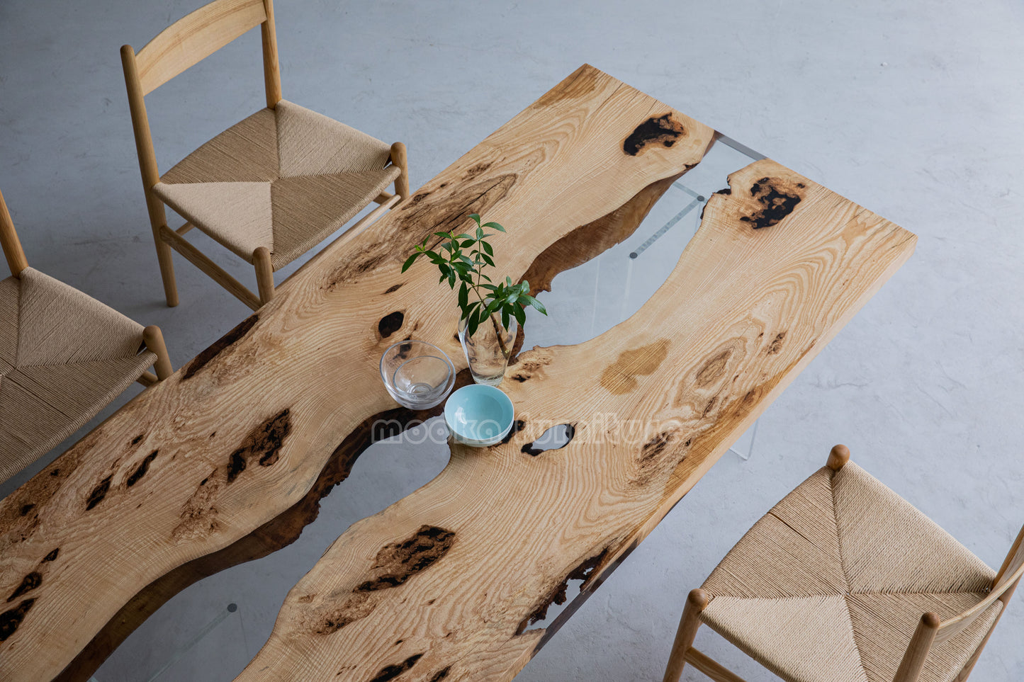 Resin Wood Dining Table - MOOKAFURNITURE