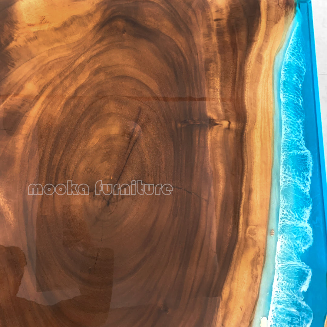 Resin Wood Dining Table - MOOKAFURNITURE