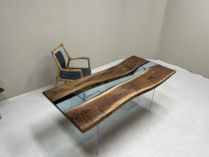 Resin Wood Dining Table - MOOKAFURNITURE