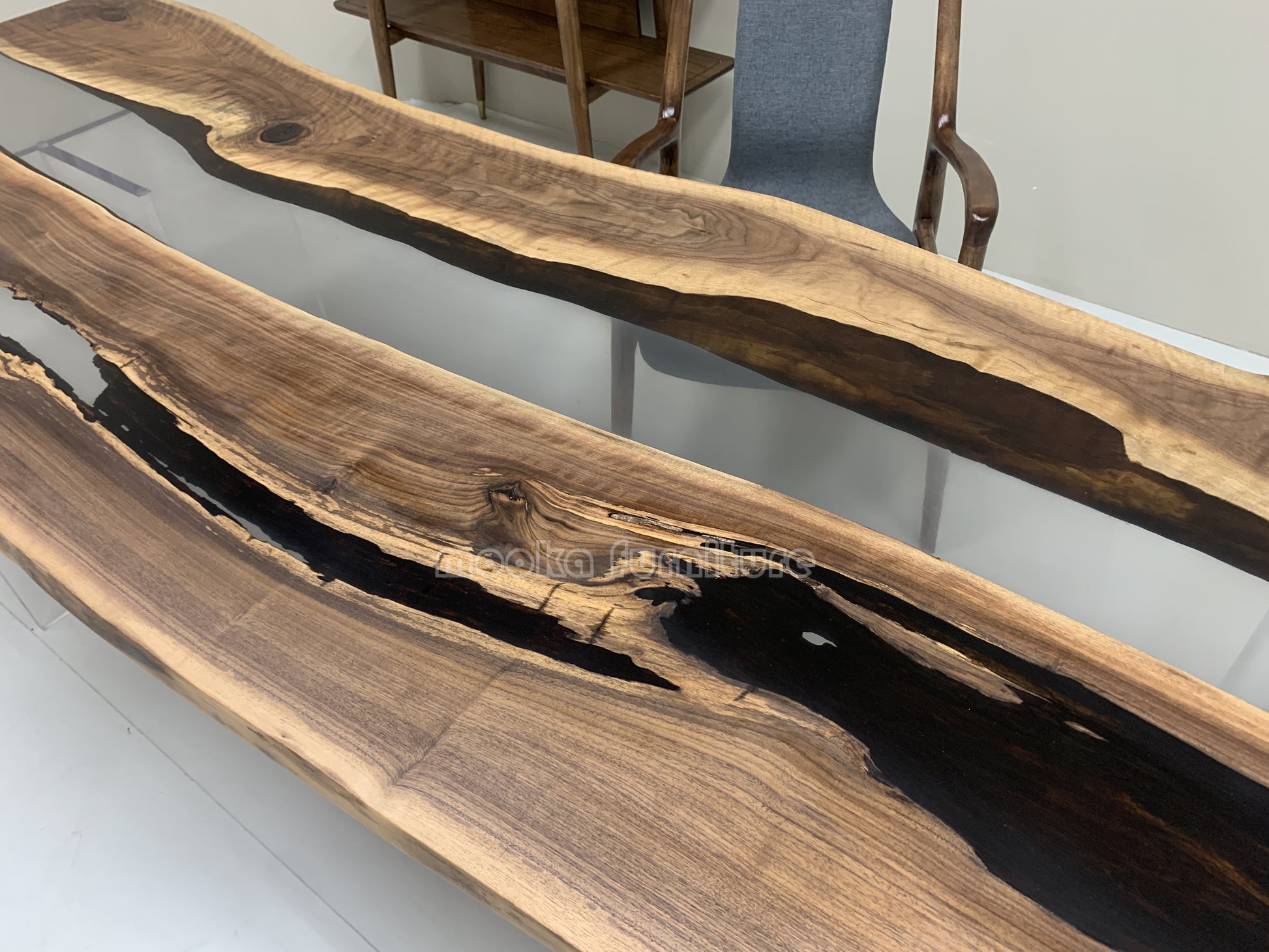 Resin Wood Dining Table - MOOKAFURNITURE