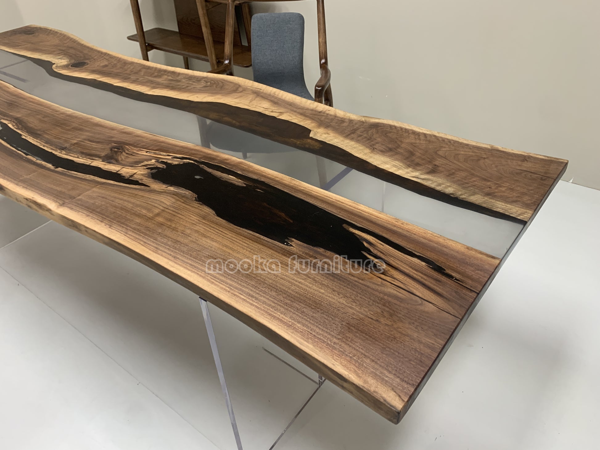 Resin Wood Dining Table - MOOKAFURNITURE