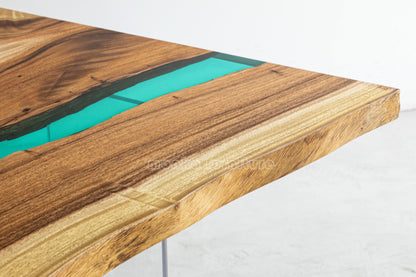 Resin Wood Dining Table - MOOKAFURNITURE