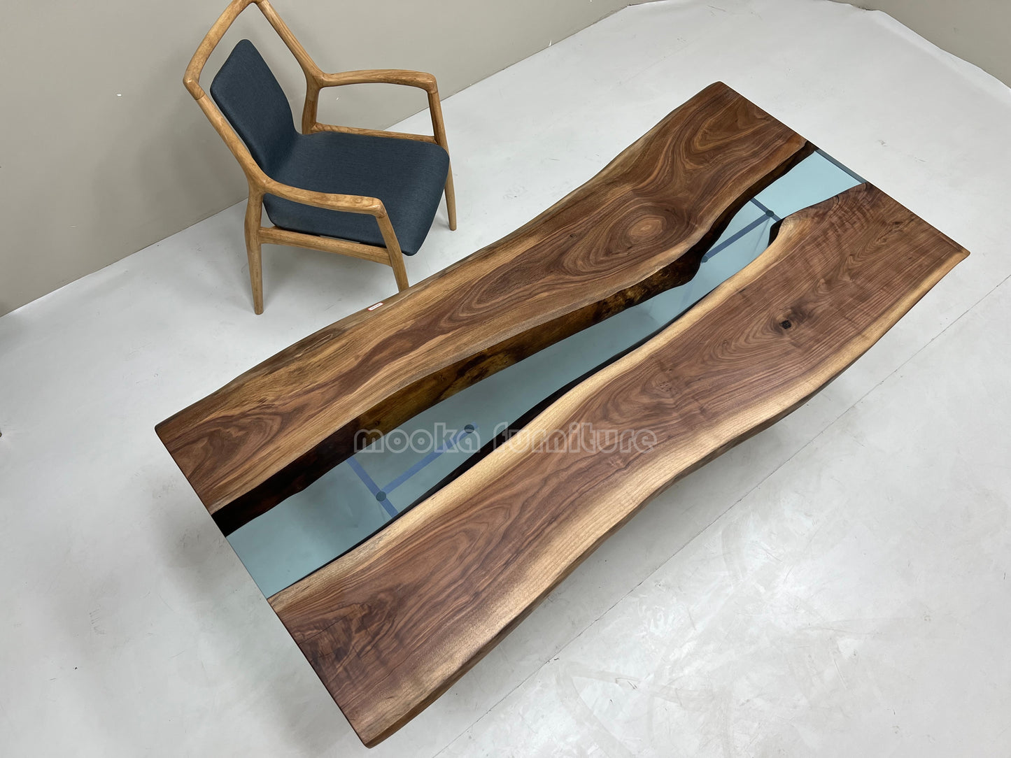 Resin Wood Dining Table - MOOKAFURNITURE