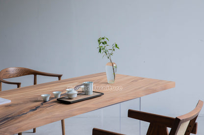 Resin Wood Dining Table - MOOKAFURNITURE