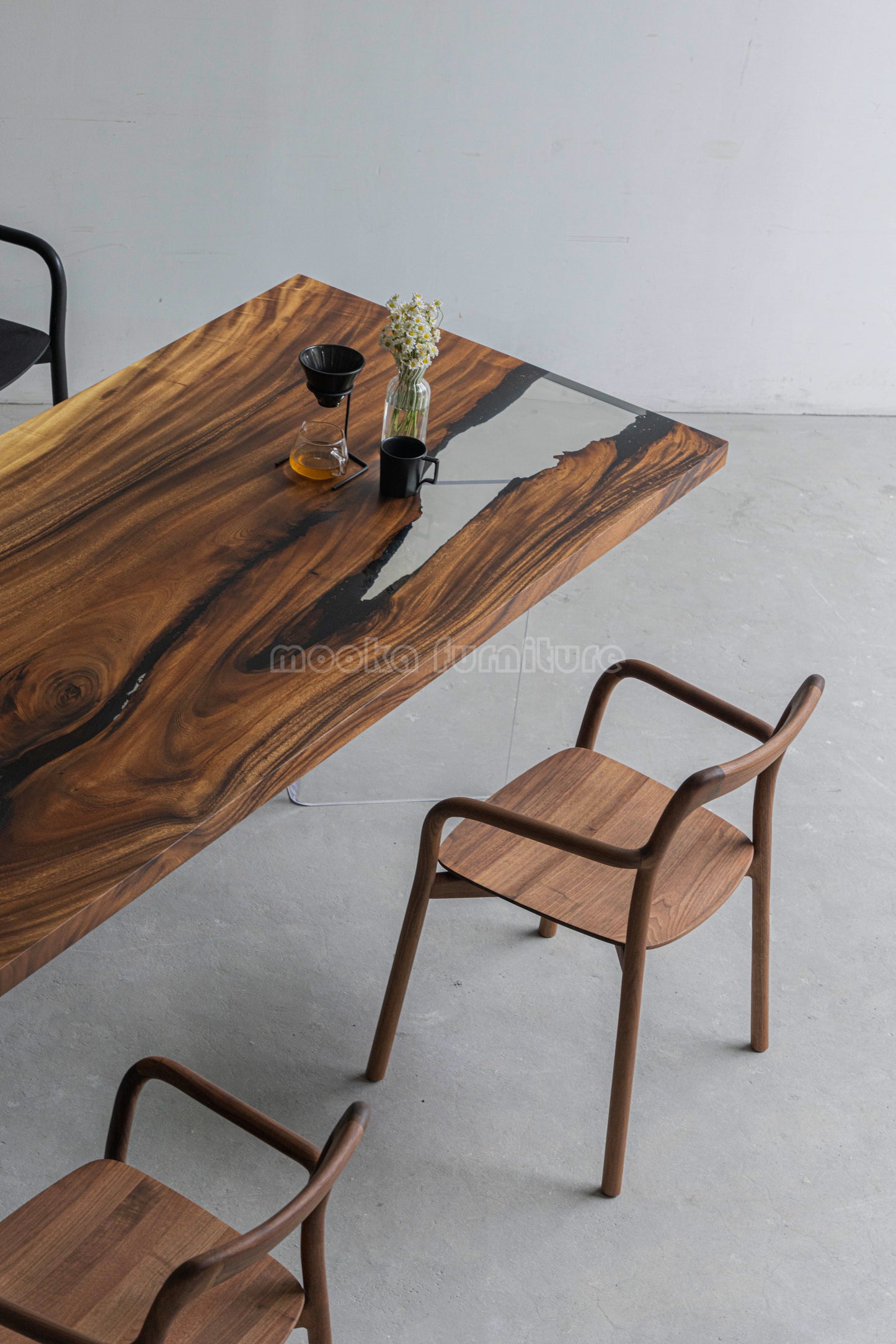 Resin Wood Dining Table - MOOKAFURNITURE