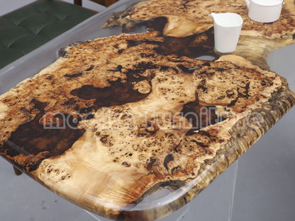 Resin Wood Dining Table - MOOKAFURNITURE