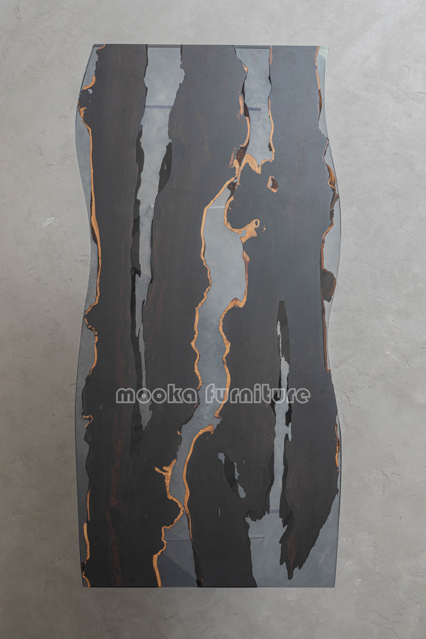 Resin Wood Dining Table - MOOKAFURNITURE