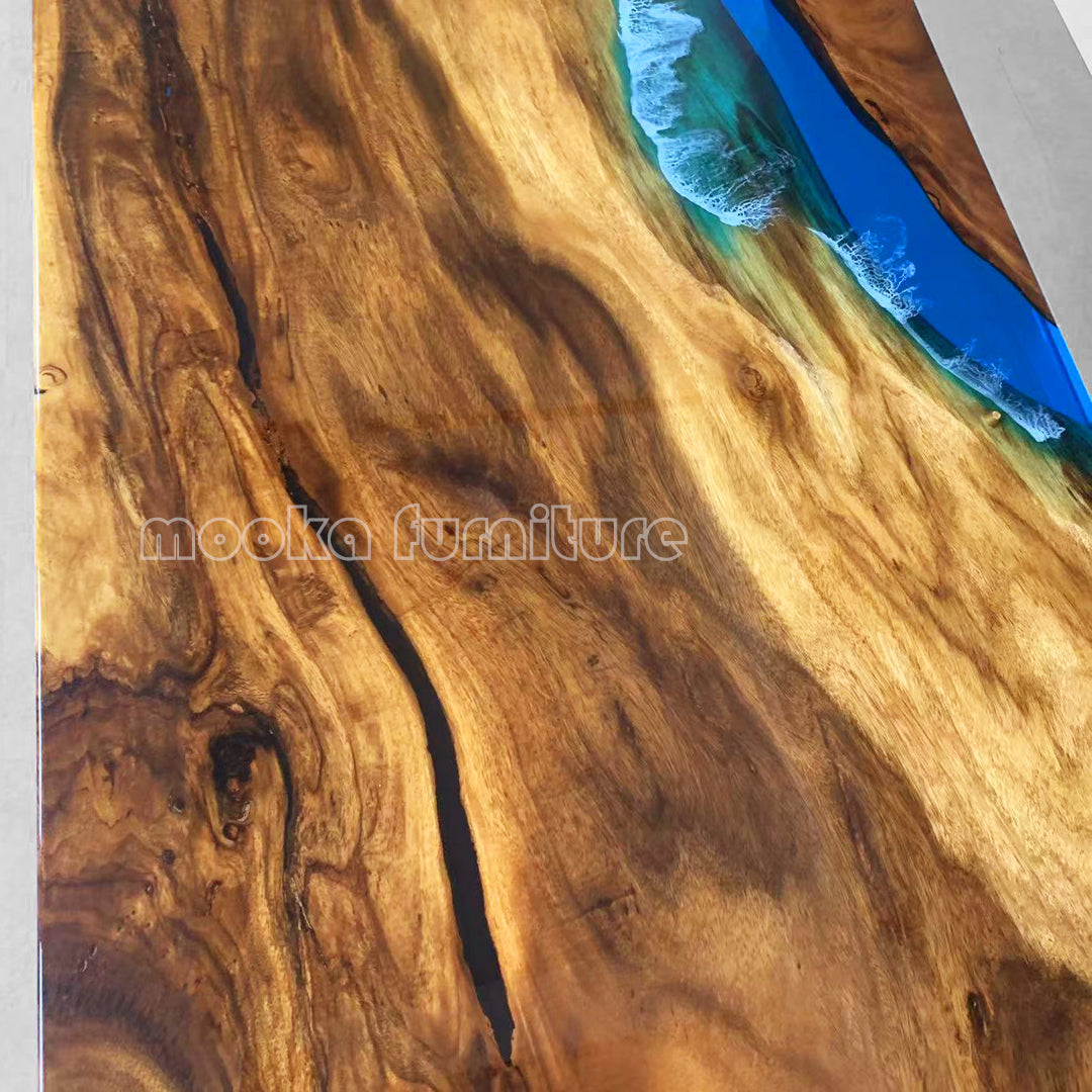 Resin Wood Dining Table - MOOKAFURNITURE