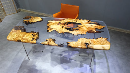 Resin Wood Dining Table - MOOKAFURNITURE