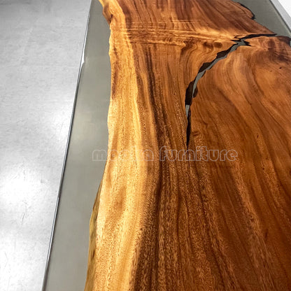 Resin Wood Dining Table - MOOKAFURNITURE