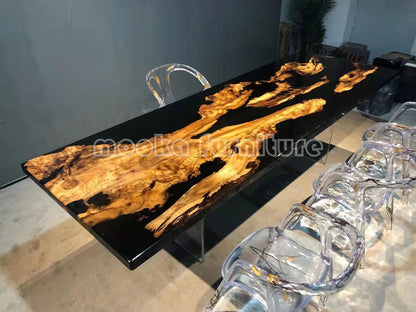 Resin Wood Dining Table - MOOKAFURNITURE